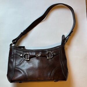 Elegant Brown Faux Leather Shoulder Bag